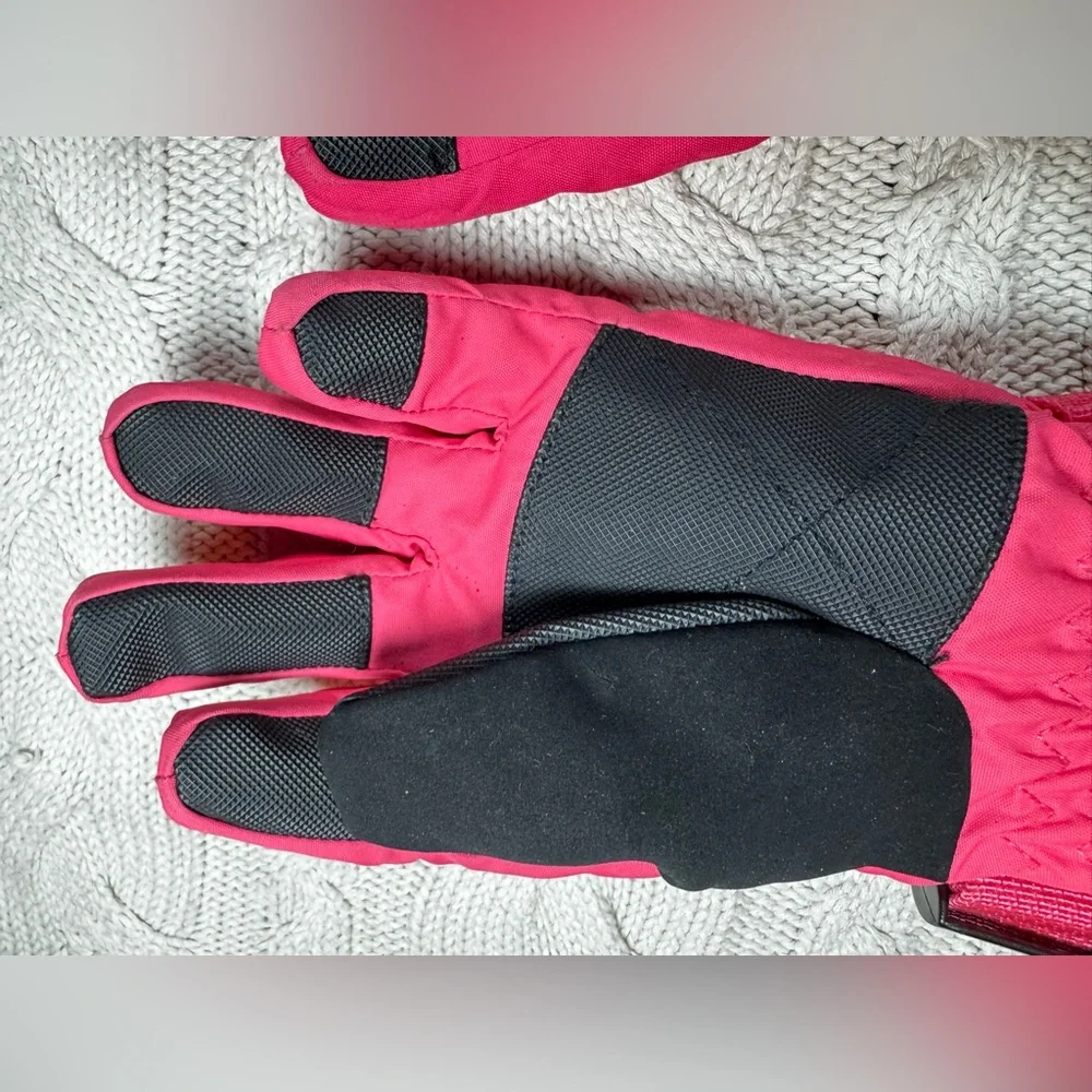 Retro Kids Pink Winter Snow Gloves Size 4-7 #1070